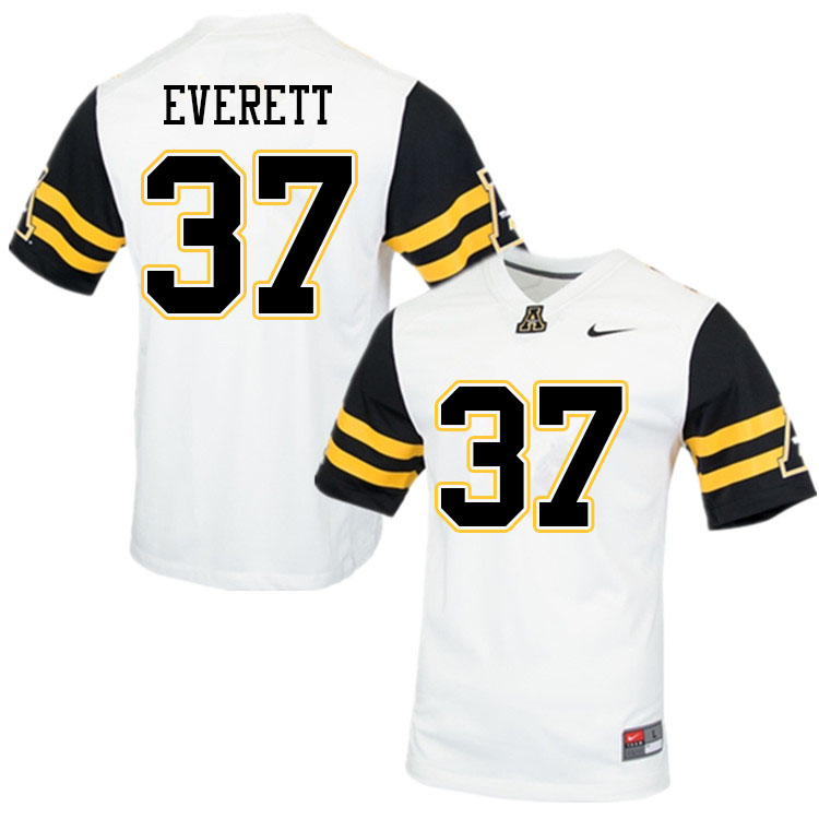 Men #37 Carter Everett Appalachian State Mountaineers College Football Jerseys Sale-White - Click Image to Close